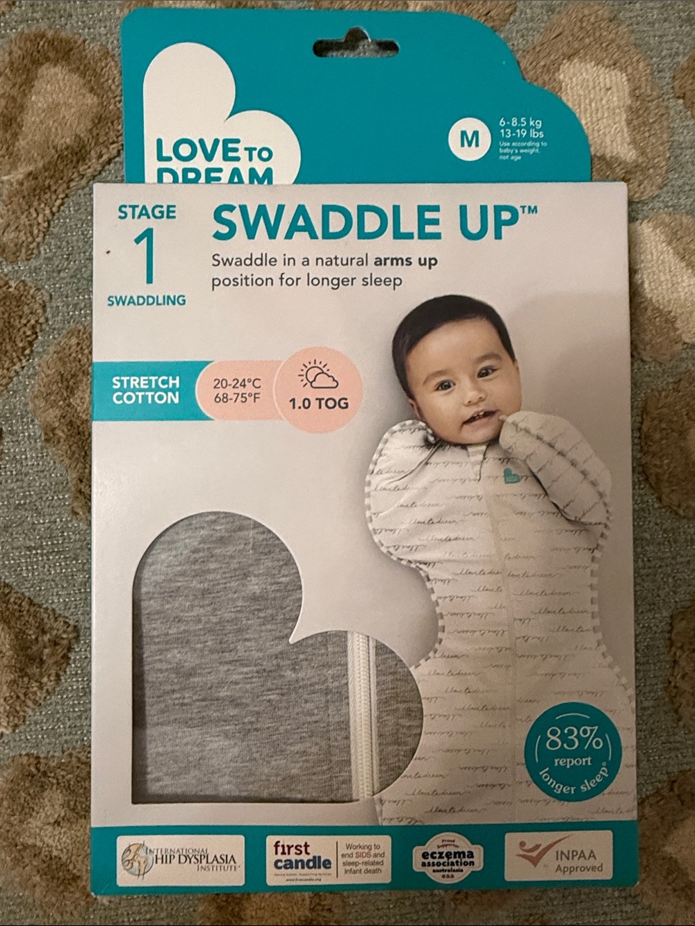 New in Box- Love to Dream Swaddle Up Stage 1 Swaddle | Size M